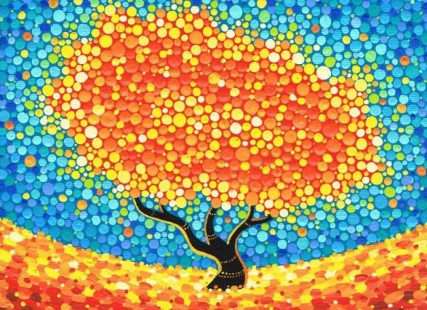 Пуантилизм ватными палочками