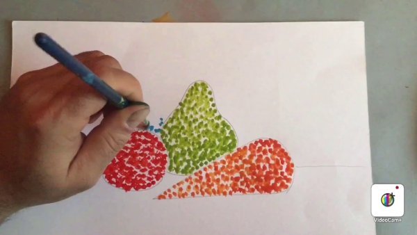 Пуантилизм яблоко