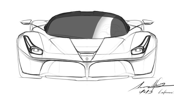 Эскиз машины сзади Мазда 3