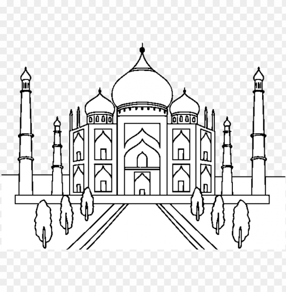 Раскраска храм Тадж Махал Индия