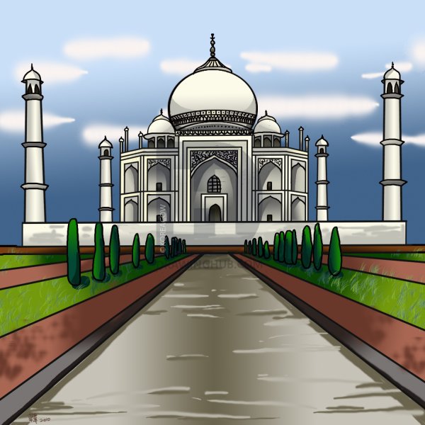 Раскраска храм Тадж Махал Индия