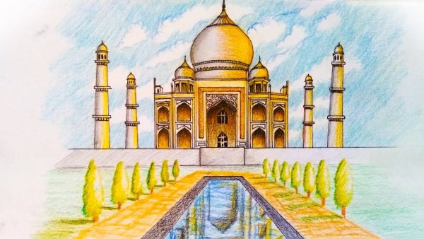 Дворец Халифа нарисовать