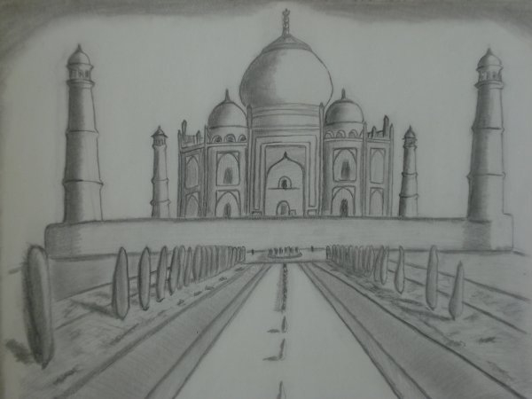 Мавзолей Тадж-Махал рисунок