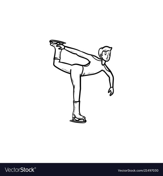 Раскраска фигуристка на льду