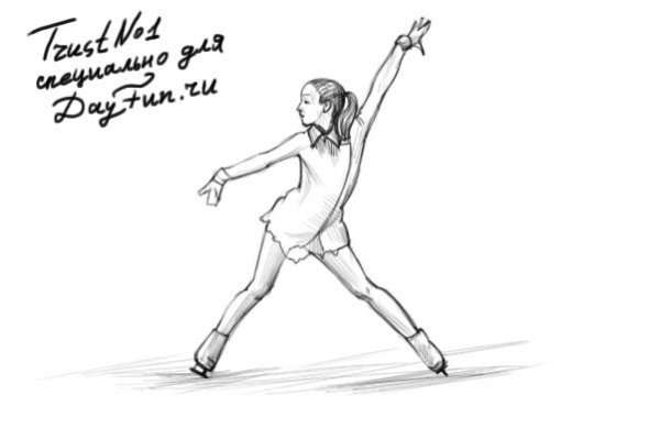 Раскраска девочка на коньках