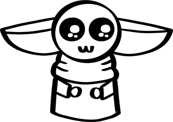 Трафарет бэби йода