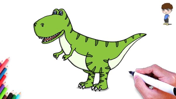 Рисование для детей Динозаврики
