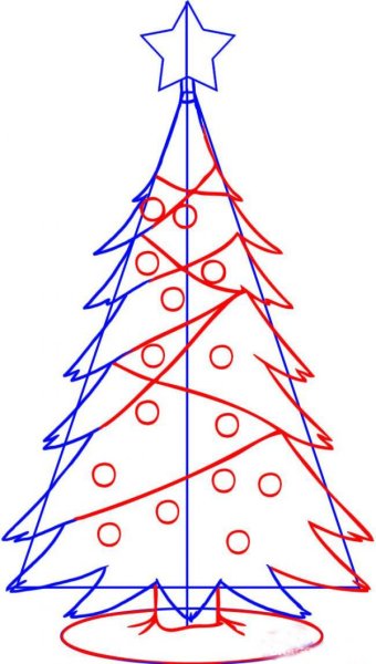 Новогодняя елка карандашом