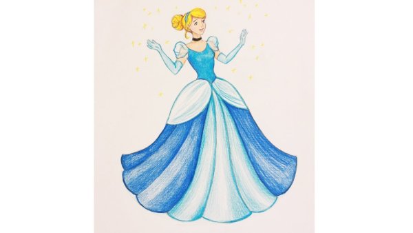 Золушка пошаговое рисование