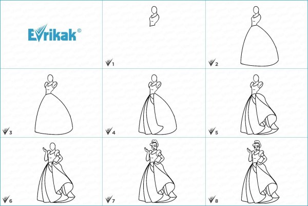 Золушка рисунок карандашом
