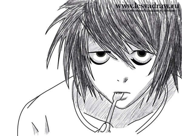 Срисовки аниме тетрадь смерти Эл