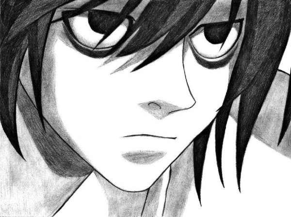 L тетрадь смерти срисовкаэ