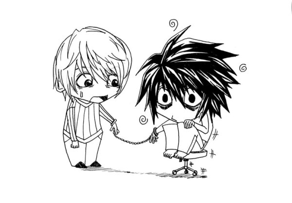 Рисунки раскраска аниме тетрадь смерти