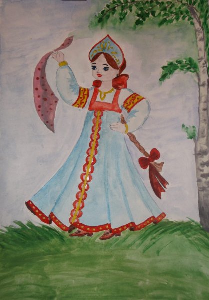 Русский народный костюм раскраска