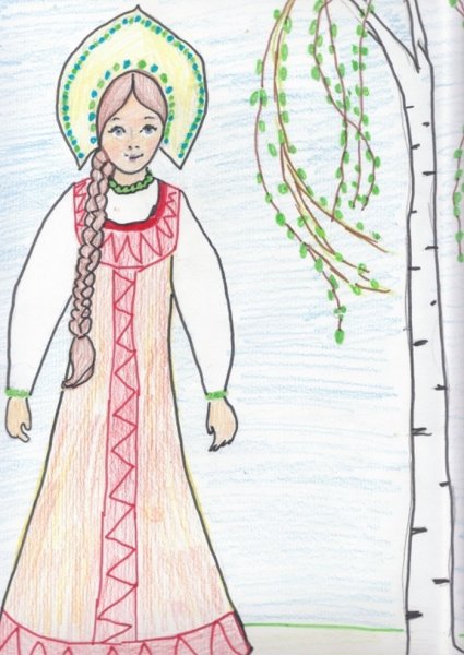 Рисунок русской красавицы