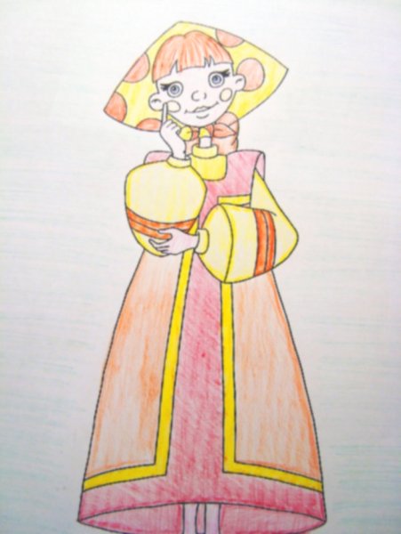 Русский национальный костюм раскраска