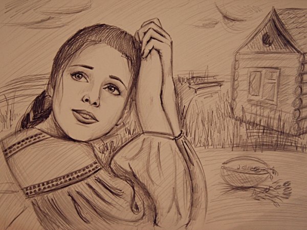 Рисование образа русской красавицы