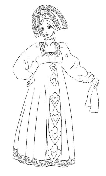 Русский народный костюм рисунок