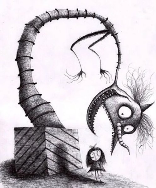 Рисунки тим бёртон монстры