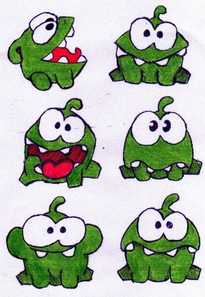 Ам Ням рисунок для срисовки