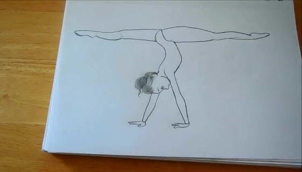 Гимнастка рисунок карандашом