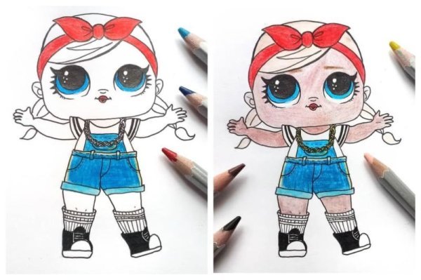 Кукла ЛОЛ рисунок карандашом