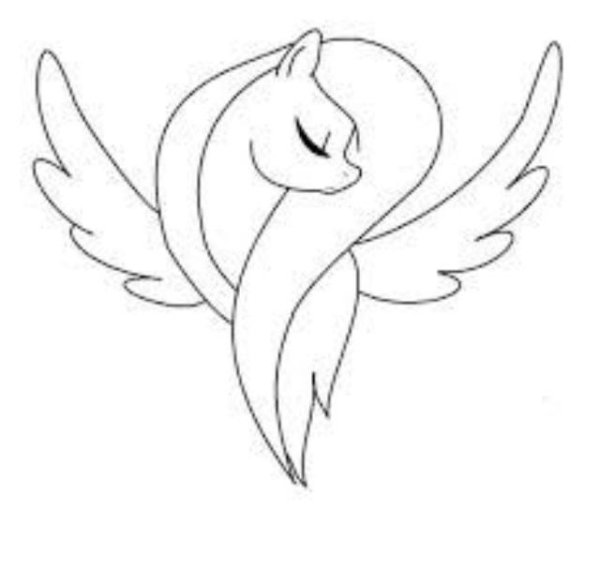 Рисунки для срисовки пони с крыльями