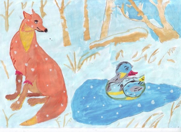 Рисование Мамина Сибиряка серая шейка