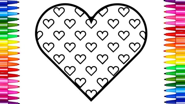 Сердечки для раскрашивания