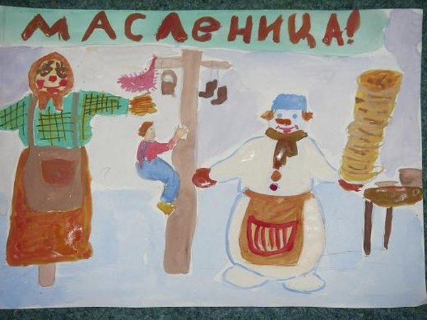 Рисунки на Масленицу легкие