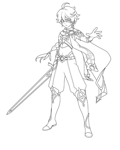 Раскраска Геншин Импакт