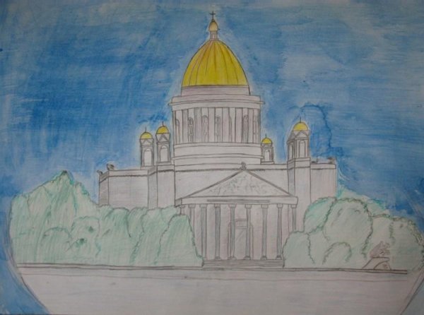 Исаакиевский собор рисунок легкий