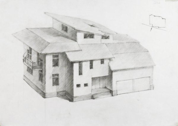 Эскиз здания в современном стиле