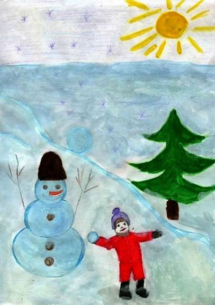 Рисование зимние забавы