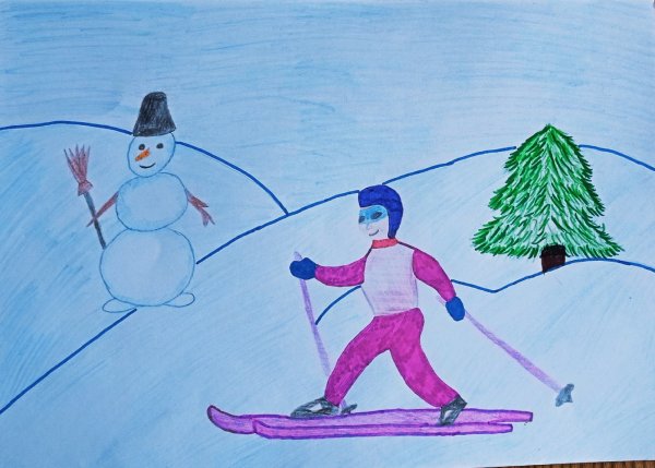 Рисование зимние забавы