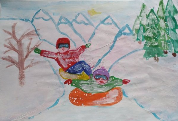 Зимние забавы рисунок