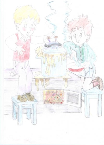 Иллюстрации к рассказу Носова Мишкина каша