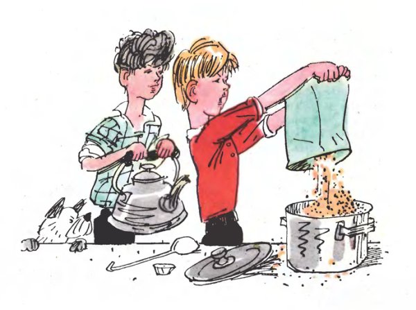 Иллюстрации к рассказу Носова Мишкина каша