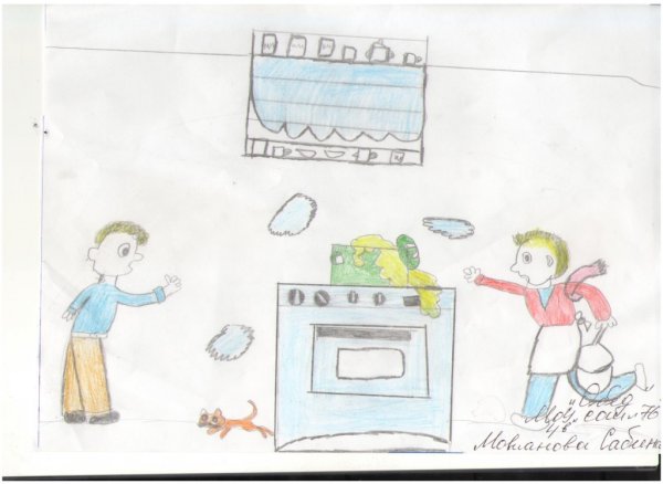 Рисунки детей к рассказу Мишкина каша