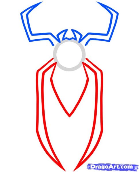 Рисуется. Знак человека-паука.