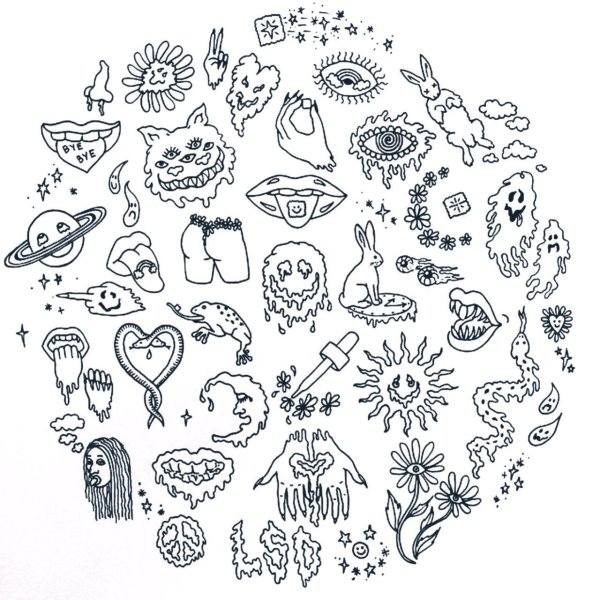 Тату в стиле хендпоук эскизы