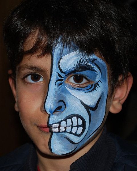 Страшный аквагрим для детей