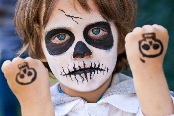 Легкий грим для Хэллоуина для детей