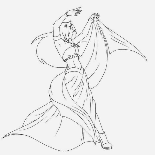 Раскраска восточные танцы