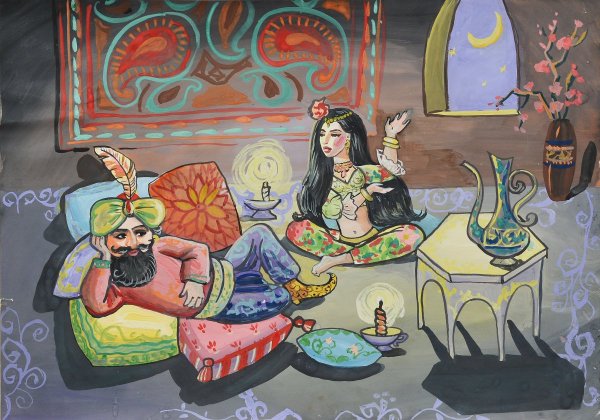 Шамаханская царица раскраска