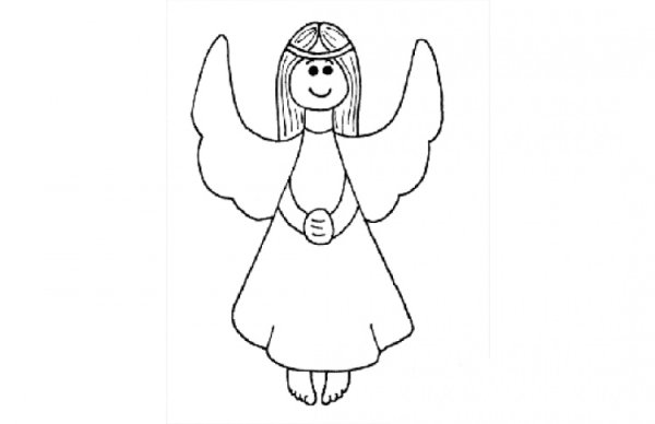 Рисунки ангелов с крыльями для детей карандашом