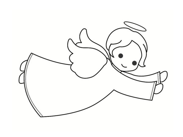 Раскраска ангелочка с крыльями для детей