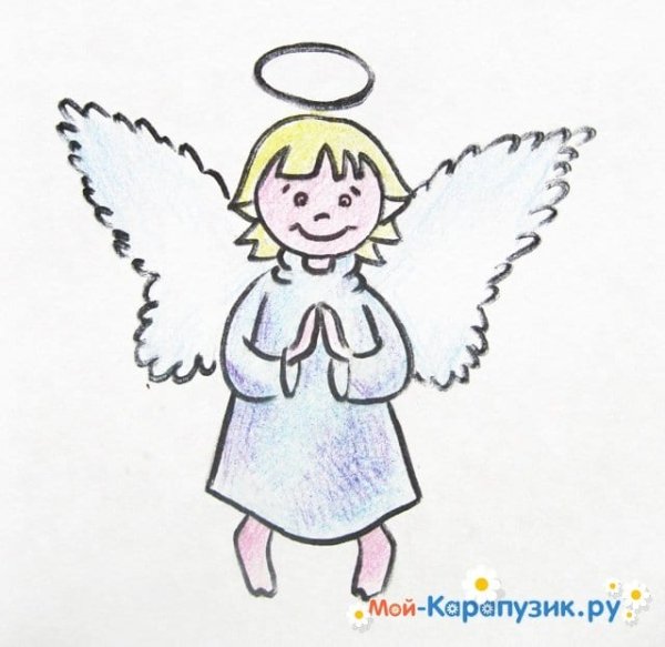 Крылья ангела рисунок детский