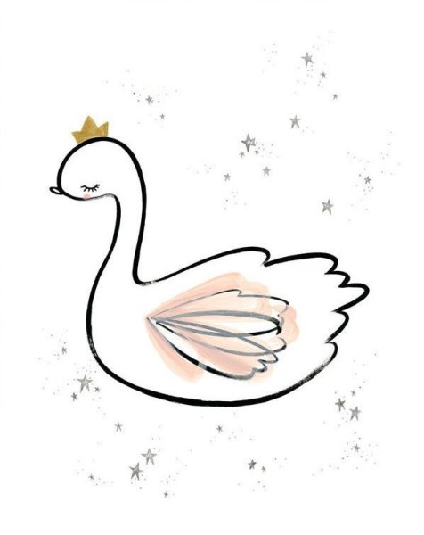 Лебедь рисунок легкий