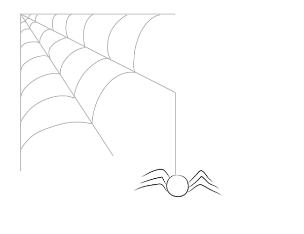 Поэтапное рисование паутины